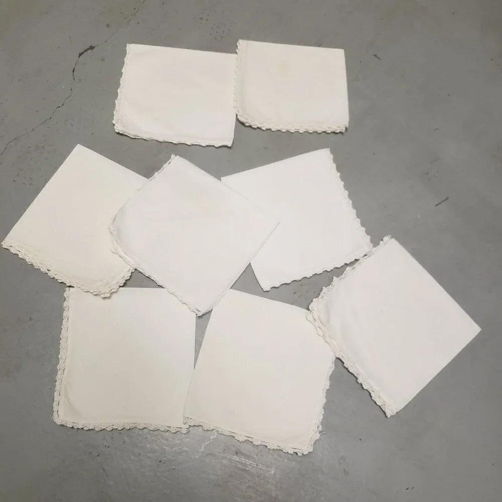 Loop Edge set of 8 cream cloth Napkin 14